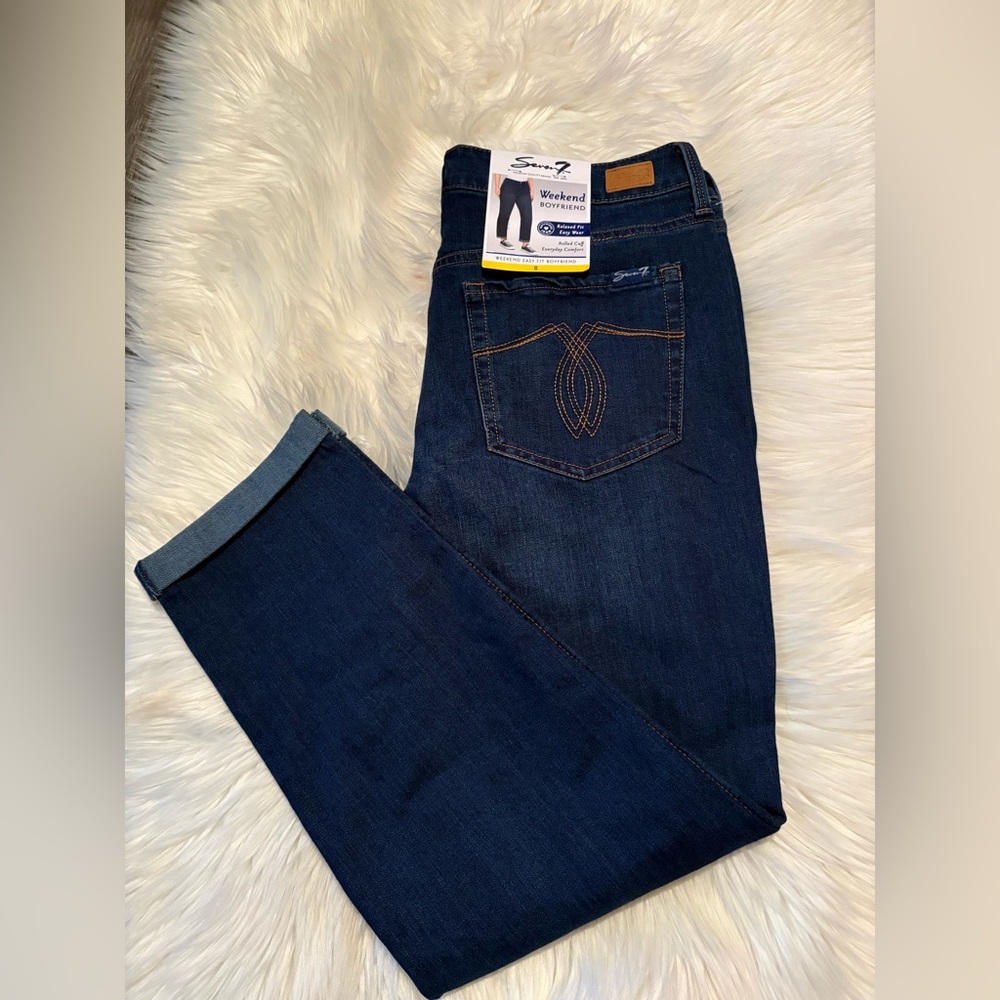 Women Dark Boyfriend Blue Jeans